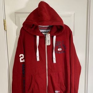 SuperDry Track & Field Dark Red Hoodie